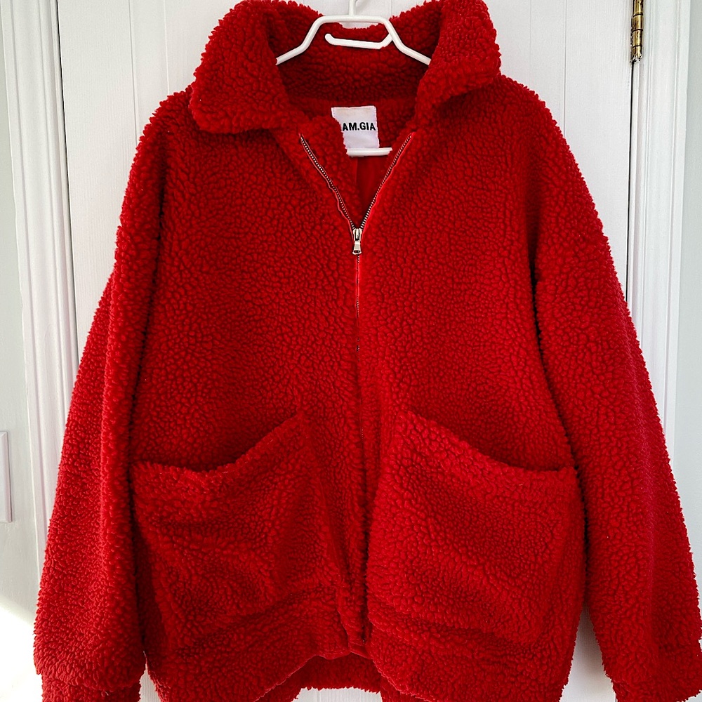 I.AM.GIA Red Teddy Jacket